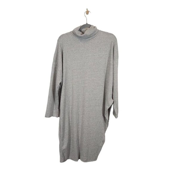 Rouge Collection Womens Plus Cowl Neck Asymmetrical Hem Tunic in Gray - Size 4X - Picture 1 of 7
